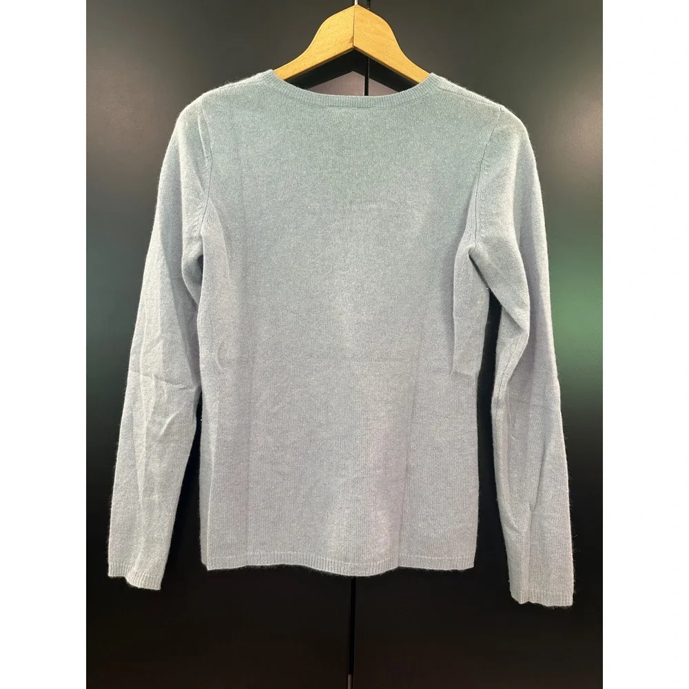 Ann Taylor Cashmere V-Neck Sweater Light Blue Long Sleeve XS
